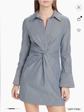 cinq a sept McKenna Twist Front Minidress In Light Indigo